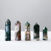 Load image into Gallery viewer, Moss Agate Crystal Point