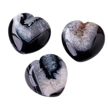 Load image into Gallery viewer, Black Agate Heart Tumbled Stone