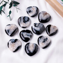 Load image into Gallery viewer, Black Agate Heart Tumbled Stone