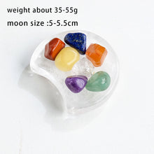Load image into Gallery viewer, Moon-Shaped Clear Quartz Plate Chakra Set