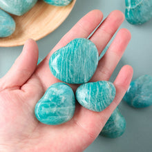 Load image into Gallery viewer, Amazonite Heart Tumbled Stone